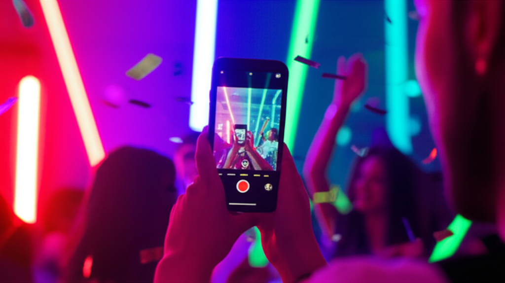 Personne filmant avec un smartphone